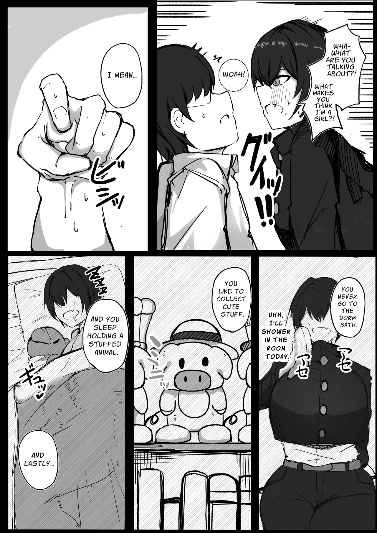 Hentai Manga Comic-Busty Crossdressing Woman gets Horny for Sex in the Shared Room of a Male Dormitory-Read-7